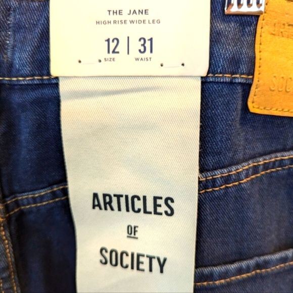 NEW...Articles of Society Jane Wide Leg Jeans in French Blue...Size 12/31 - Picture 8 of 9
